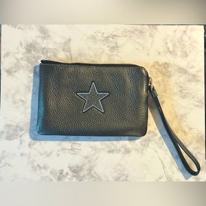 Rare Coach Gunmetal Blue Glitter Star Wristlet